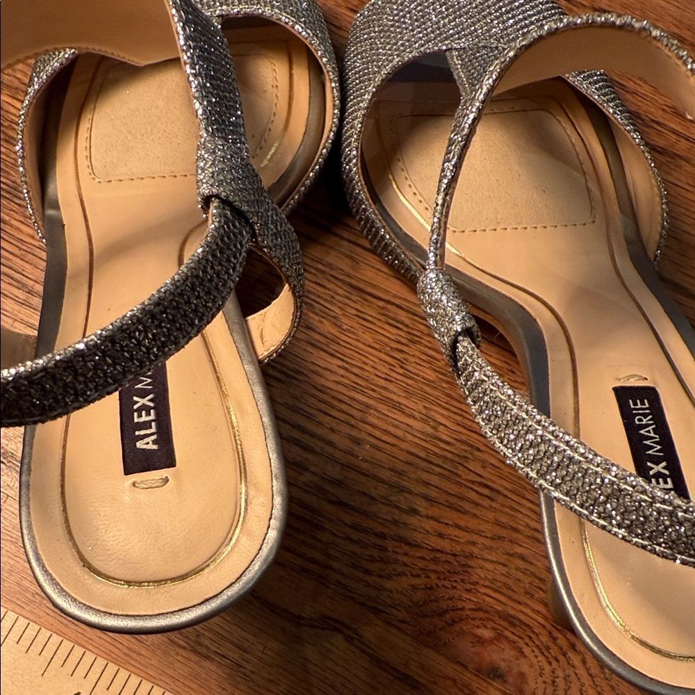 Alex Marie Sparkling Silver Sandals - Picture 9 of 11